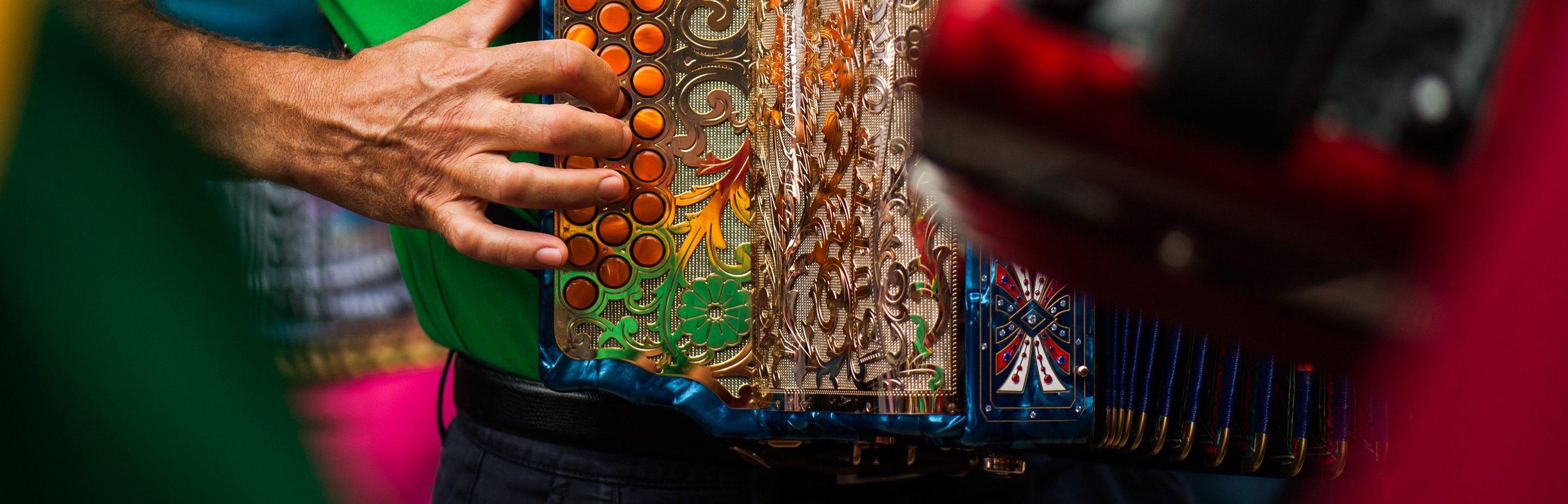 Man playing an accordion