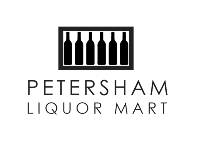 Black and white logo Petersham Liquor Mart