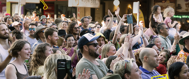 Crowd at an outdoor music festival