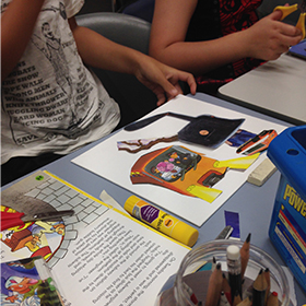 Children working on crafts