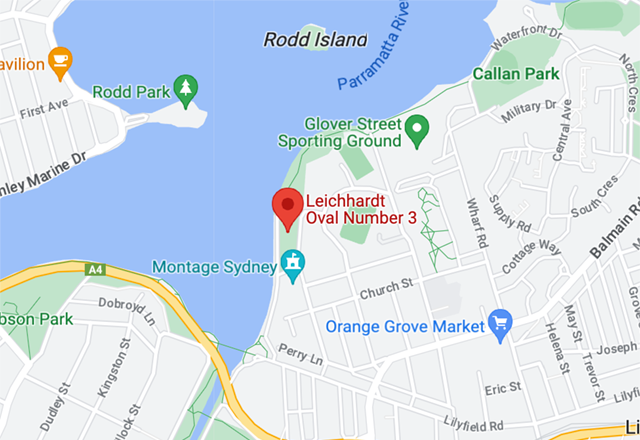 Map showing the location of Leichhardt Oval No 3