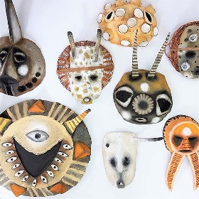 Tribal looking spirit masks