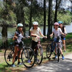 family cycling