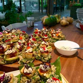 Colourful plates of food