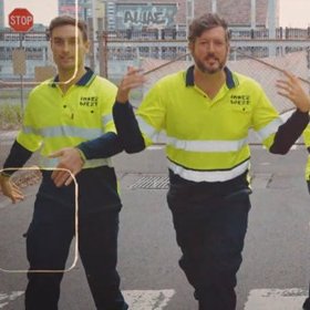 Two men in high vis clothing