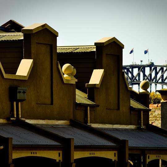  Heritage buildings with Sydney Harbour Bridge in the background