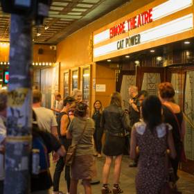 People waiting outside the Enmore Theatre 