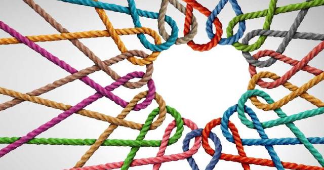 Heart shape made out of ropes