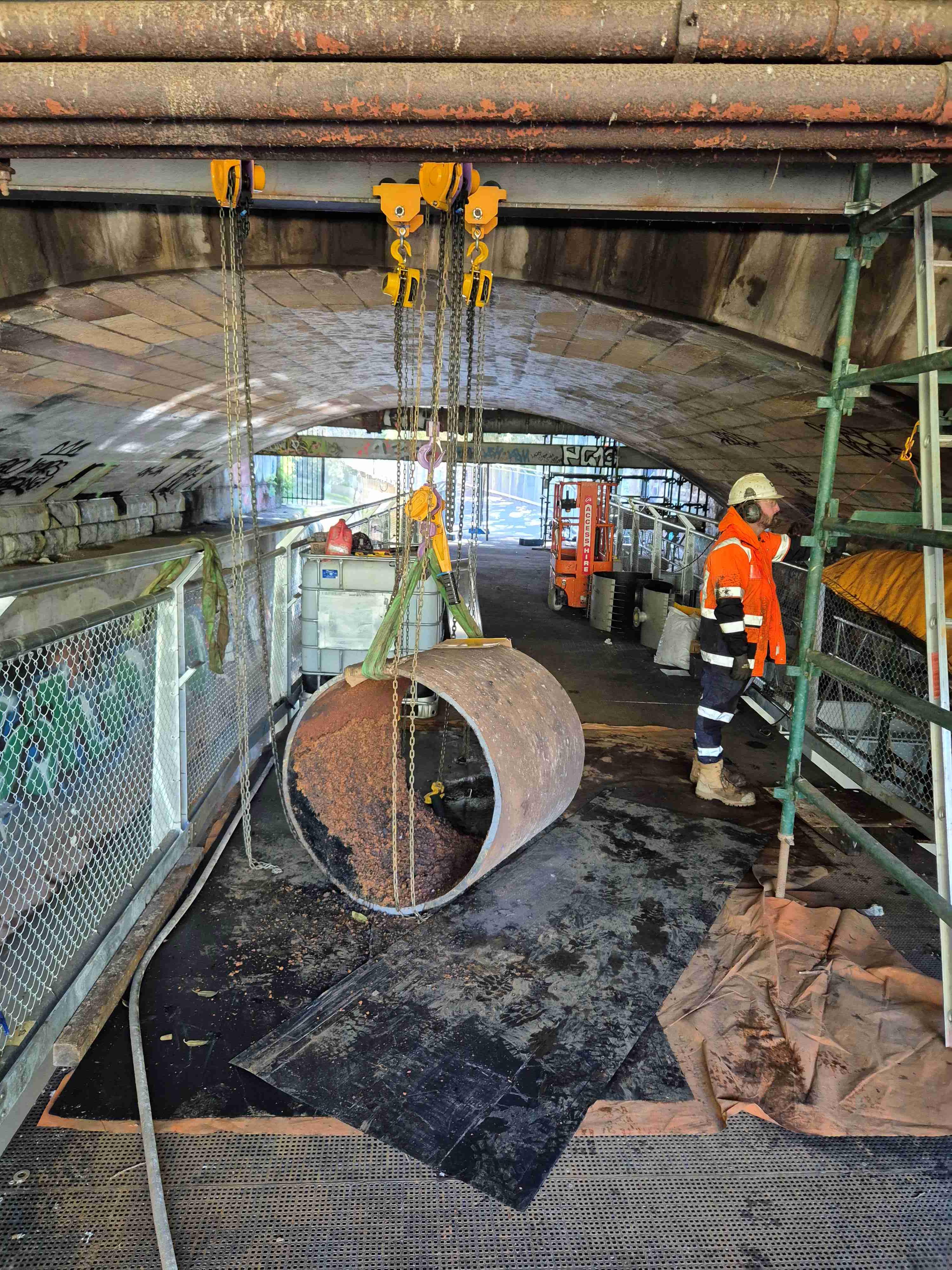 Battle bridge pipe removal - Aug 2025