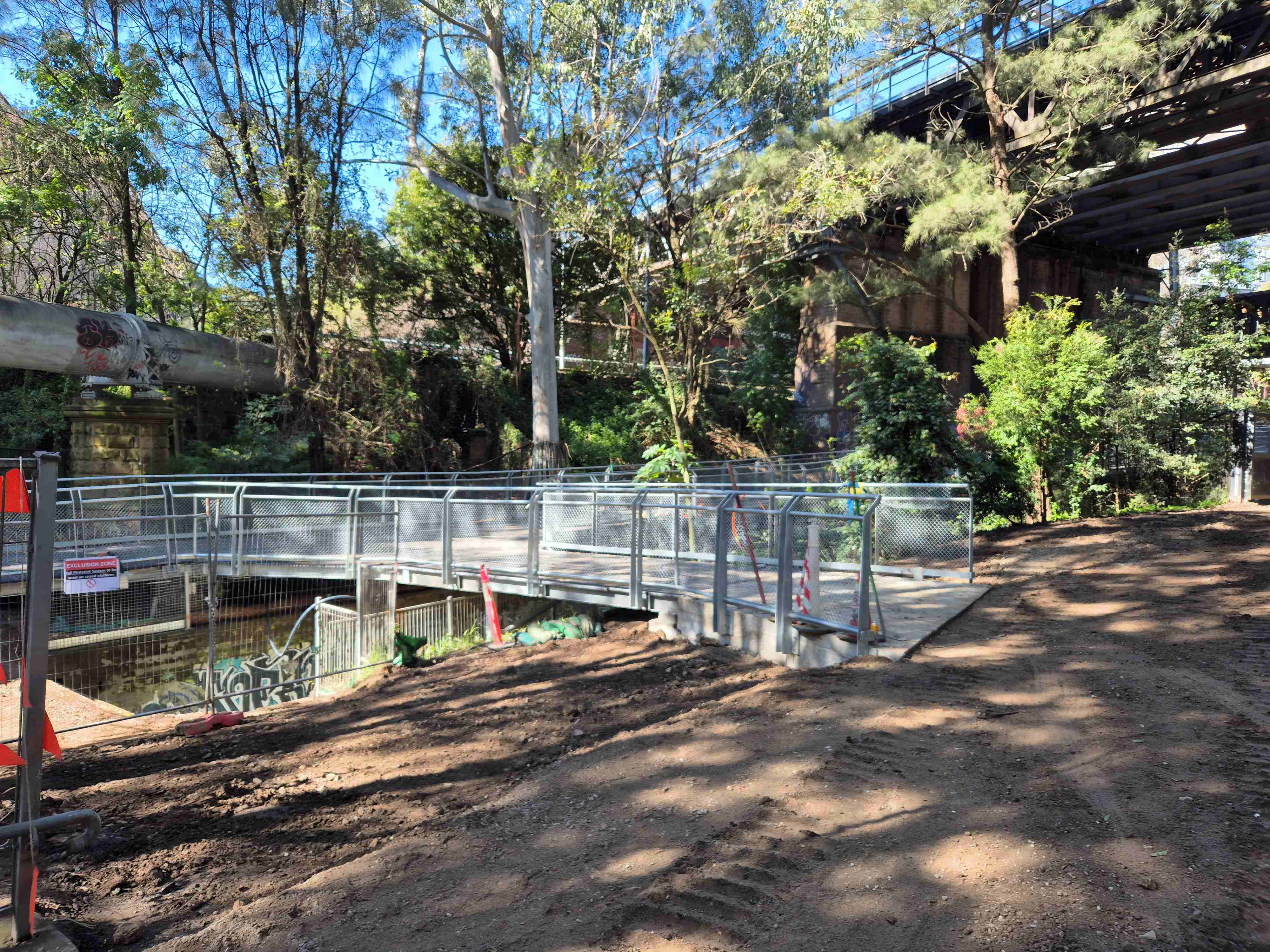 Cadigal Reserve new bridge over canal - Aug 2025