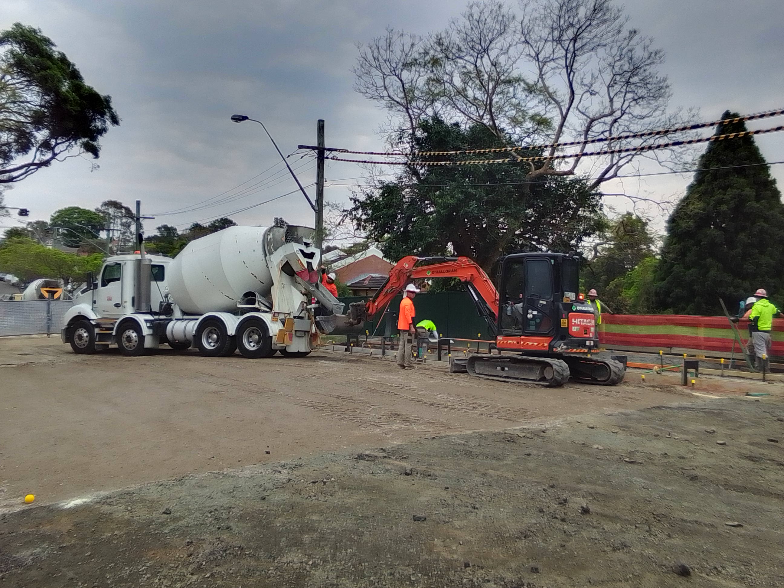 Davis Street bridge concrete pour for kerbs and footpath 25 Sep 2024