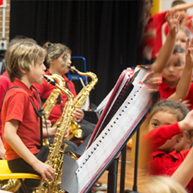 kids playing music