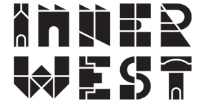 Inner West Council logo: The words Inner West are spelled out in abstract geometric shapes