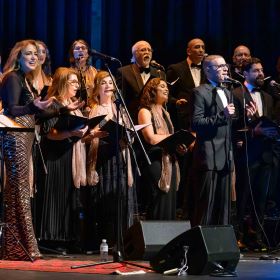 Choir singing on a stage 